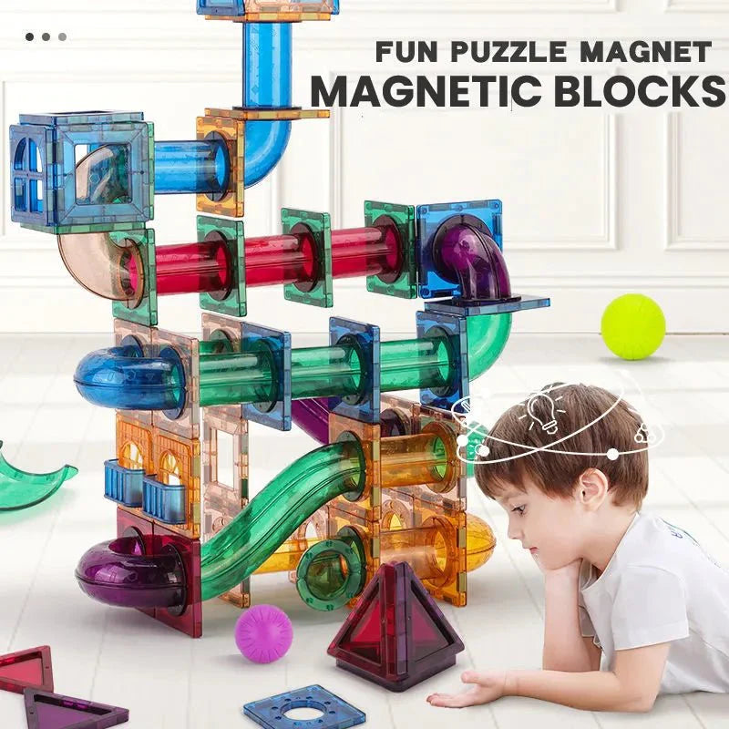 Magnetic Light Reflective Pipeline Ball Blocks For Kids