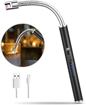 USB Rechargeable Flameless Arc Lighter Flexible and Windproof for Candles, Hiking, Camping, Kitchen, Fireplaces