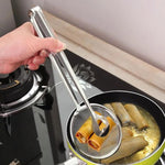 Small Multi functional 2 in 1 Fry Spoon Strainer With Clip Oil Frying Tong