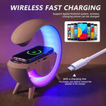 G Smart RGB Lamps Wireless Charger 15W Alarm Clock Bluetooth Speaker Music light